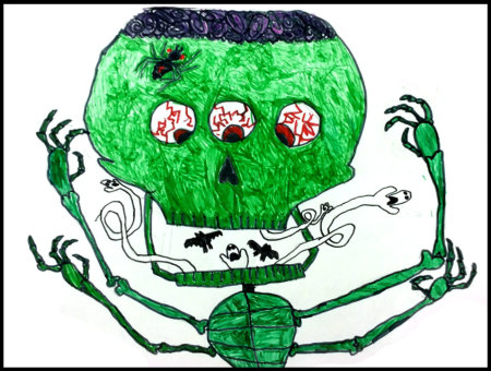 This spooky student drawing is AWESOME! I smile every time I look at it.